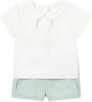 Mayoral Overhemd Lange Mouw 1216 Conjunto 2 piezas ceremonia lino Turquesa