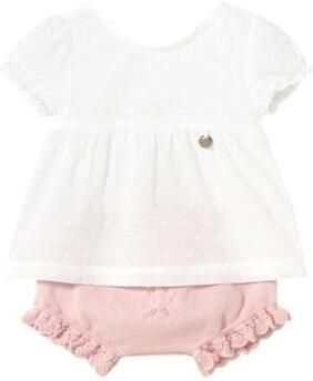 Mayoral Setjes 1257 Conjunto blusa y cubrepañal Rosa