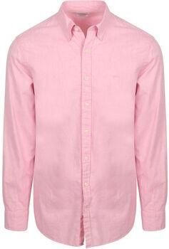Mcgregor Overhemd Lange Mouw Overhemd Cotton Linen Roze