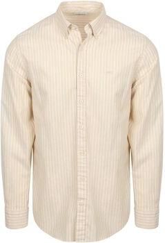 Mcgregor Overhemd Lange Mouw Overhemd Cotton Linen Strepen Ecru