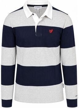 Mcgregor Polo Shirt Lange Mouw Rugbyshirt Streep Navy Grijs - Foto 3