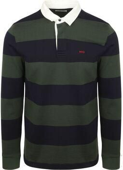 Mcgregor Polo Shirt Lange Mouw Rugbyshirt Streep Navy Olive