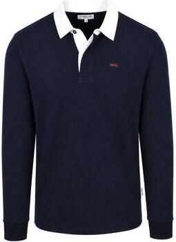 Mcgregor Polo Shirt Lange Mouw Rugbyshirt Streep Solid Navy