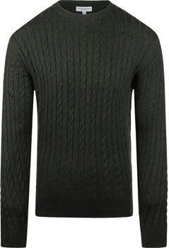 Mcgregor Sweater Kabeltrui Merinowol Melange Donkergroen