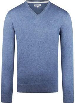Mcgregor Sweater Trui Merino Blend V-Hals Faded Blauw