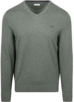 Mcgregor Sweater Trui Merino Blend V-Hals Sage Groen