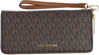 Michael Kors Jet Set Travel Continental Clutch Wristlet Portemonnee Beige Dames