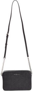 Michael Kors Zwarte Leren Schoudertas met Metalen Kettingriem Black Dames