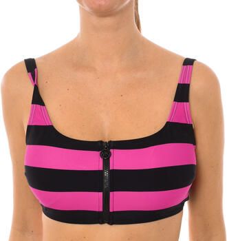 Michael Kors Rugby-geïnspireerde Front Zip Bikini Top Multicolor Dames