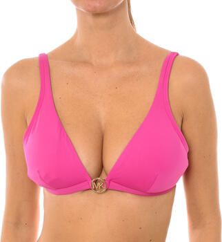 Michael Kors Klassieke Triangel Bikini Top met Logorand Pink Dames