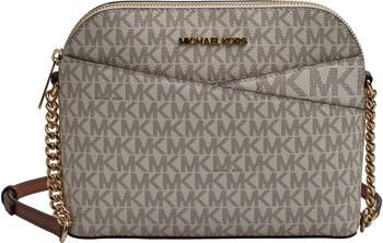 Michael Kors Jet Set Travel Medium Leather X Cross Dome Crossbody Handbag (Vanilla Signature Gold) Beige Dames - Foto 2