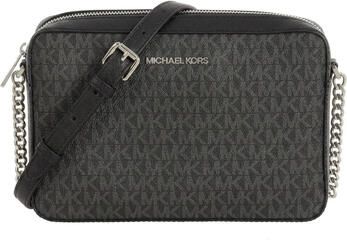 Michael Kors Jet Set Large East Westsaffiano Leather Crossbody Bag Handbag Zwart Dames