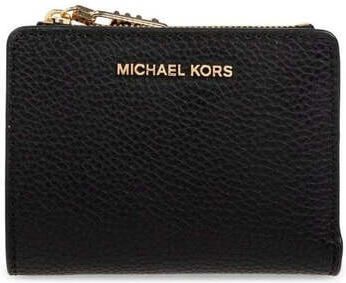Michael Kors Portemonnee van Gelaagd Leder met Druksluiting Black Dames