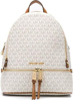 Michael Kors Vanilla Rhea Rugzak met Gouden Details Beige Dames