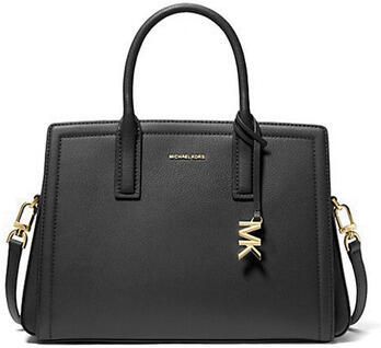 Michael Kors Zwarte leren handtas met metalen logo Black Dames - Foto 4