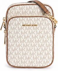 Michael Kors Ketting Crossbody Tas in Vanille Handtekening Beige Dames