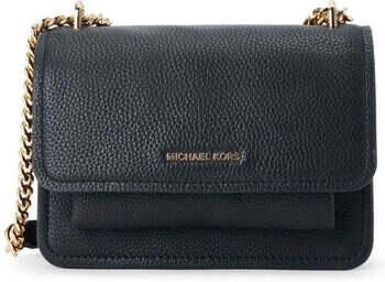 Michael Kors Zwarte leren schoudertas met magneetsluiting Black Dames