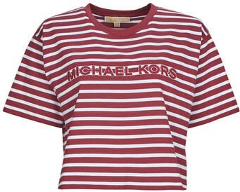 MICHAEL Kors T-shirt Korte Mouw YD STRIPED CROP LOGO TEE