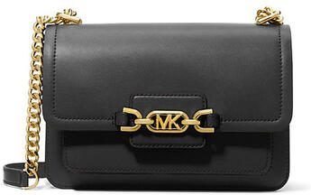 Michael Kors Zwarte leren flap tas met goudkleurige details Black Dames - Foto 7