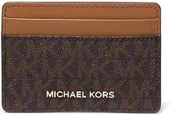 Michael Kors pasjeshouder Jet Set met logoprint donkerbruin - Foto 4