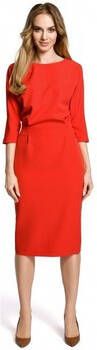 Moe Jurk M360 Halflange jurk met loszittende top rood