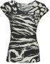 Morgan overslag top met all over print en plooien zwart wit - Thumbnail 2