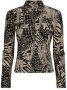 Morgan jersey blouse print bruin zwart - Thumbnail 2
