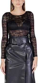 Morgan kanten body met open rug zwart