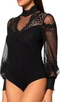 Morgan semi-transparante body met kant zwart - Foto 4