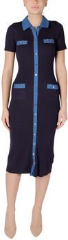 Morgan ribgebreide bodycon jurk marine donkerblauw - Foto 3