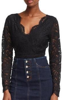 Morgan semi-transparante body top met open rug zwart - Foto 4
