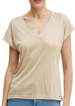 Morgan top met contrastbies beige - Foto 3