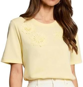 Morgan gebloemd T-shirt lichtgeel - Foto 3