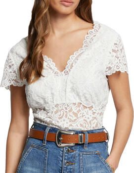 Morgan semi-transparante top ecru - Foto 3