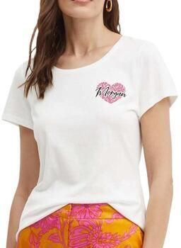 Morgan T-shirt met printopdruk ecru