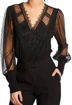 Morgan semi-transparante kanten top zwart - Foto 3