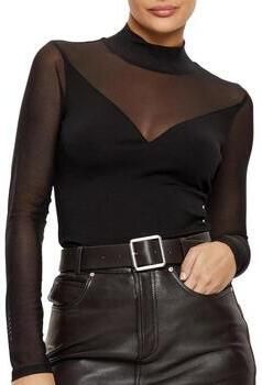 Morgan semi-transparante top zwart