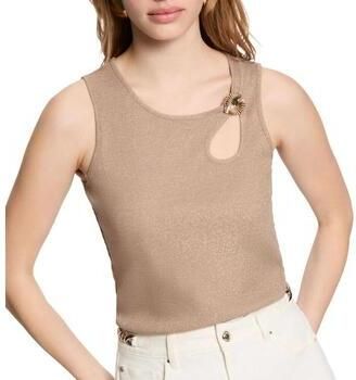 Morgan gemêleerde top met glitters beige - Foto 4