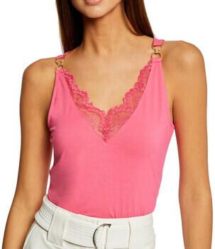 Morgan top met kant roze - Foto 2