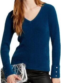 Morgan ribgebreide trui petrol