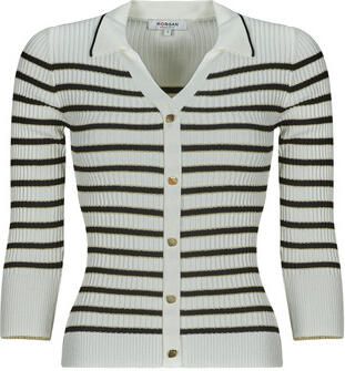 Morgan trui ecru zwart fijn gebreid