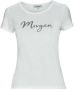 Morgan T-shirt met tekst en kraaltjes ecru - Thumbnail 2