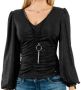 Morgan gebreide top met glitters zwart - Thumbnail 2