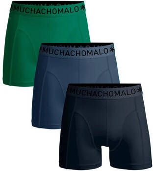 Muchachomalo Boxers Boxershorts 3-Pack Solid Groen Blauw 580