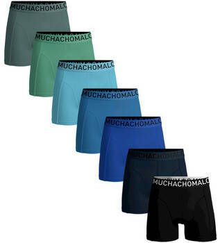 Muchachomalo Boxers Boxershorts 7-Pack Solid 1010 Blauw Groen