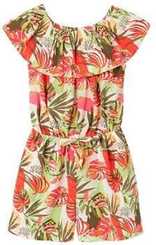 Name it MINI gebloemde playsuit NMFVINAYA groen rood wit Meisjes Polyester Boothals 104 - Foto 3
