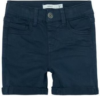 Name it MINI regular fit casual short NMMSILAS donkerblauw Korte broek Jongens Stretchkatoen 110 - Foto 3