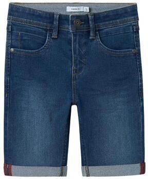 Name it KIDS slim fit denim short NKMSILAS medium blue denim Blauw Jongens Stretchdenim 110 - Foto 5