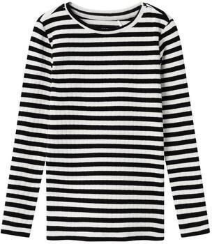 Name it MINI gestreepte longsleeve NMFSURAJA zwart offwhite Meisjes Stretchkatoen Ronde hals 104 - Foto 3
