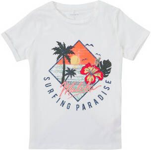 NAME IT KIDS T shirt NKFFSURFI met printopdruk wit online kopen